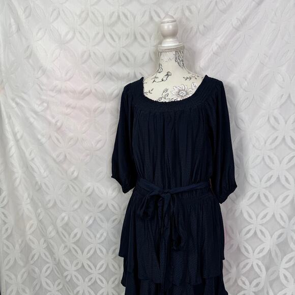 City Chic Cute Frills Navy Off the Shoulder Ruffle Mini Dress Size 14 NWT - Picture 8 of 11